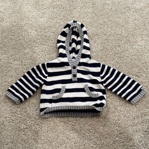 Janie and Jack Navy and White Striped Hoodie